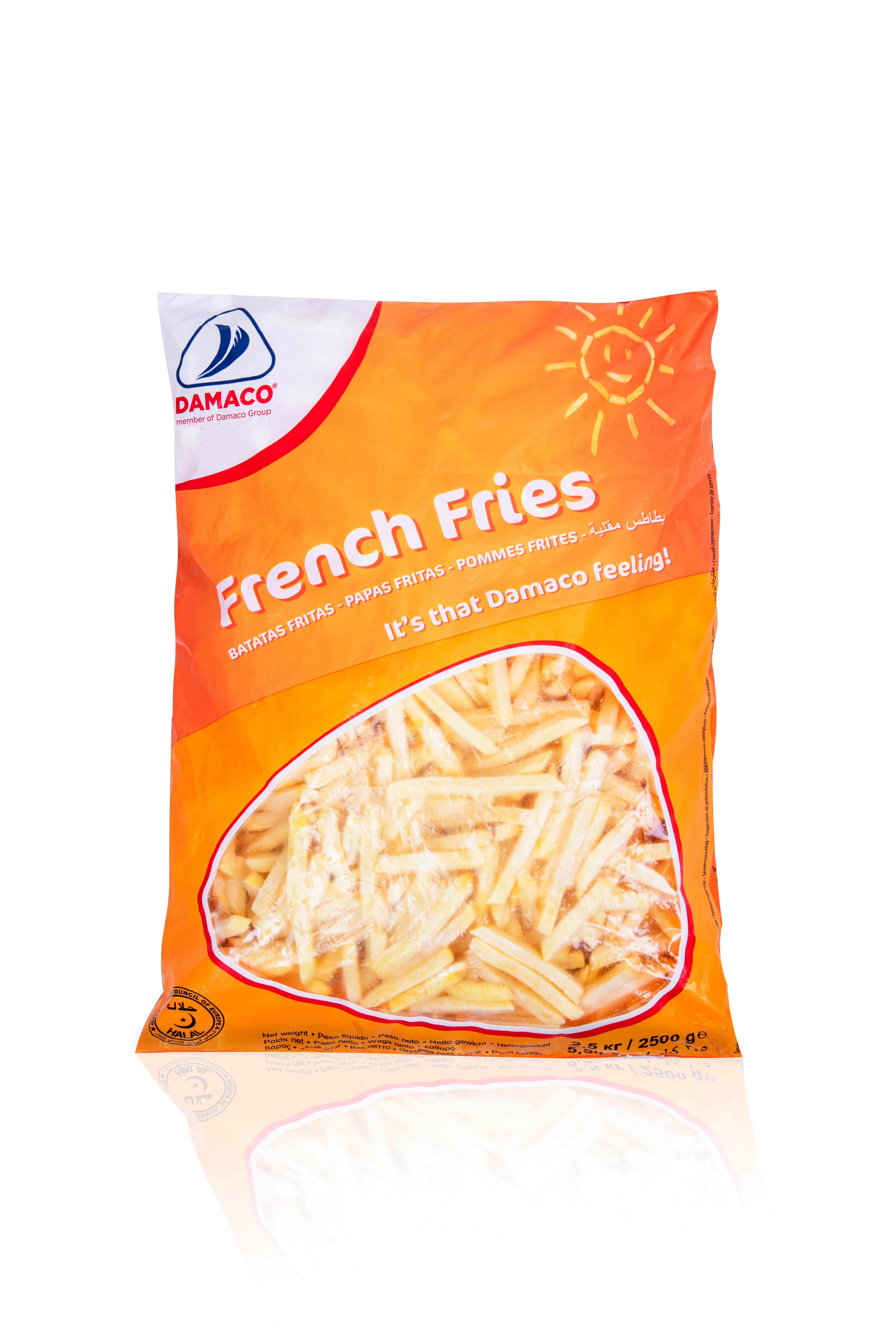 French fries 7x7mm packaging Damaco brand